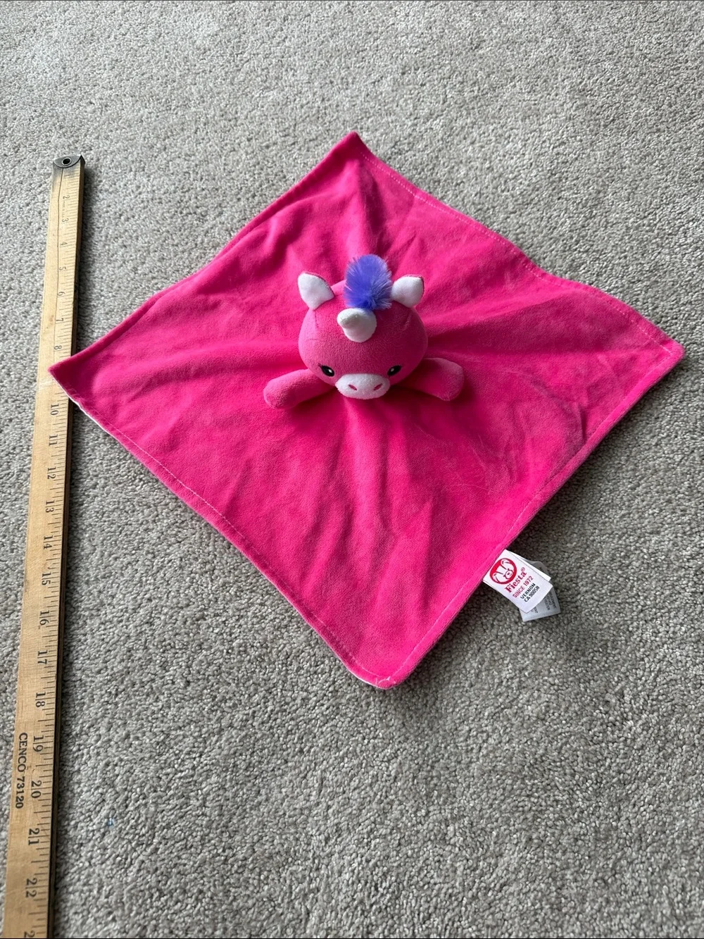 Jellycat Hot Pink Unicorn Lovey with Purple Mane